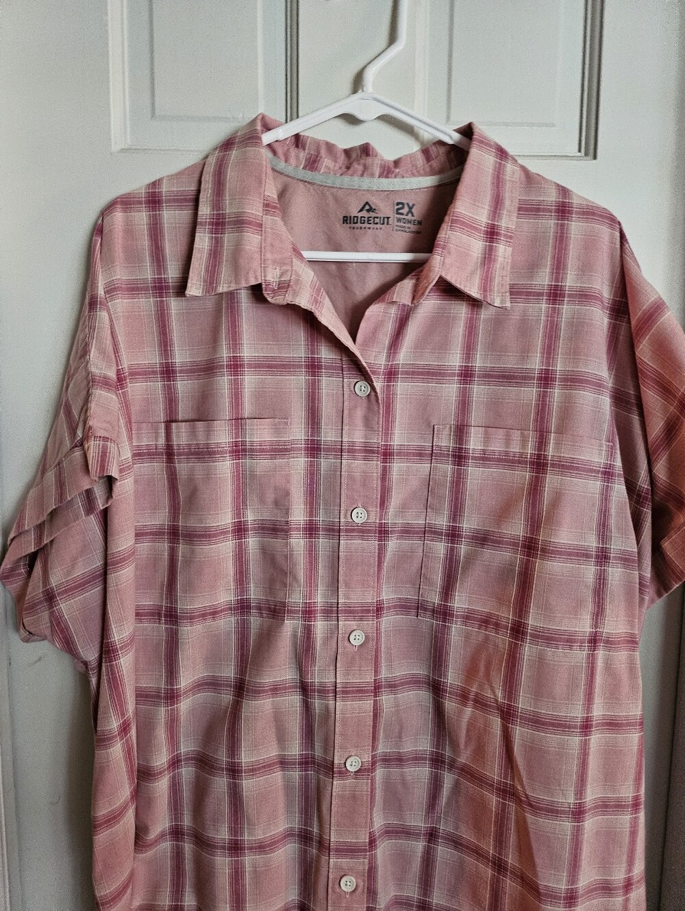 Women's TSC Ridgecut Pink Plaid Button-Up Shirt